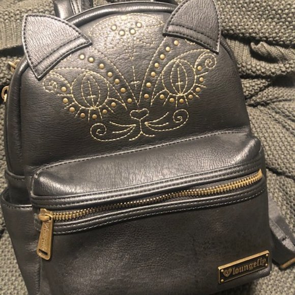 black cat mini backpack